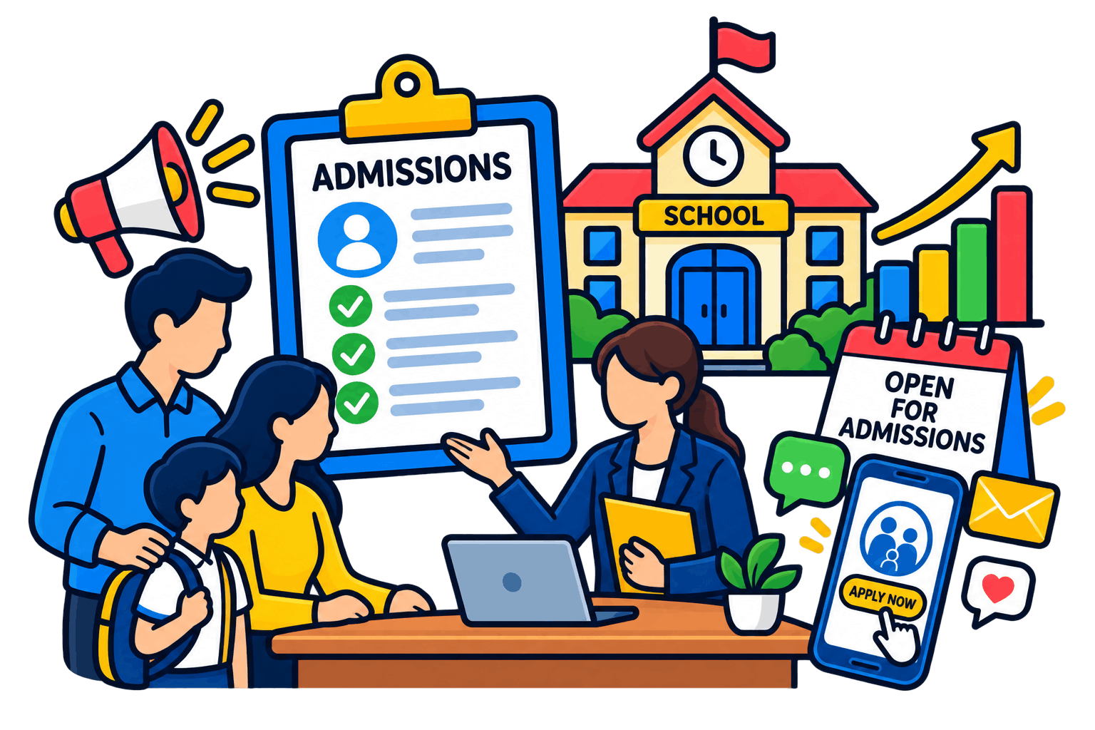 Family completing a preschool admission