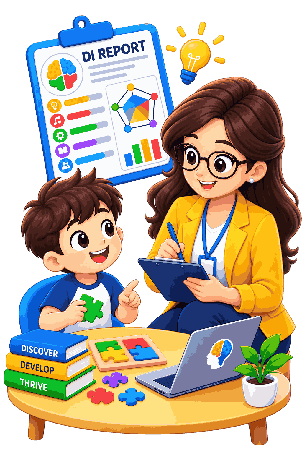 Individual DI report highlighting a child's strengths and dominant intelligence