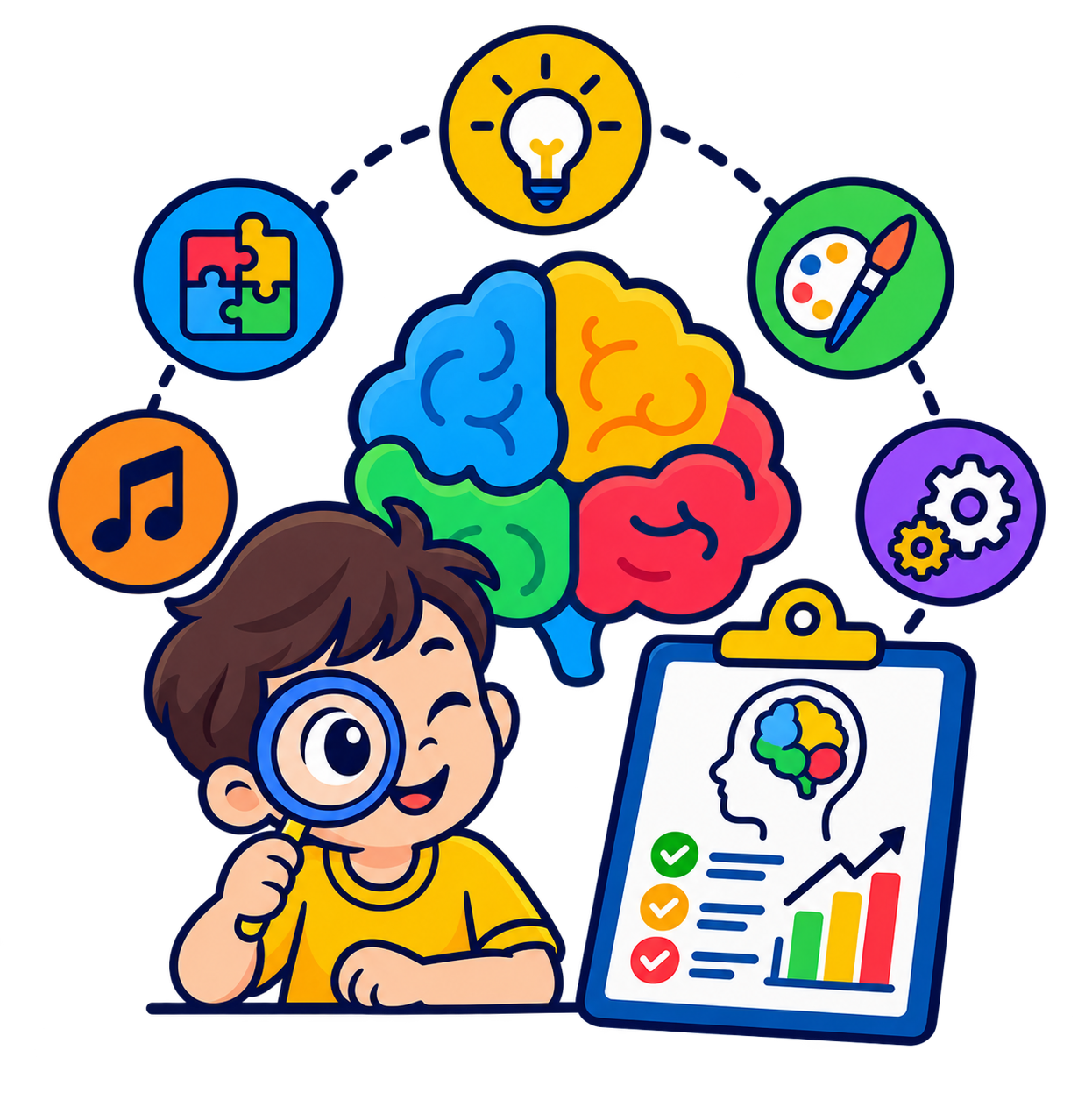Child exploring different learning abilities in the Brain DI Lab