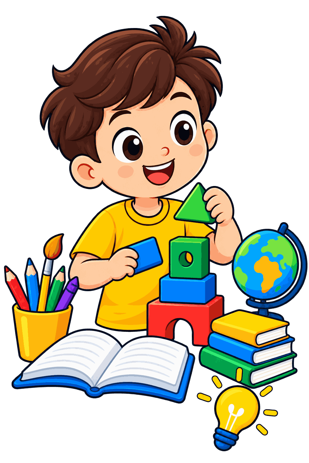 Child exploring through a purposeful preschool learning activity